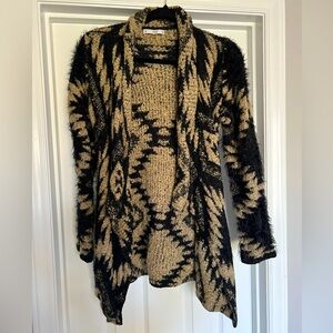 Cozy Black & Tan Patterned Sweater